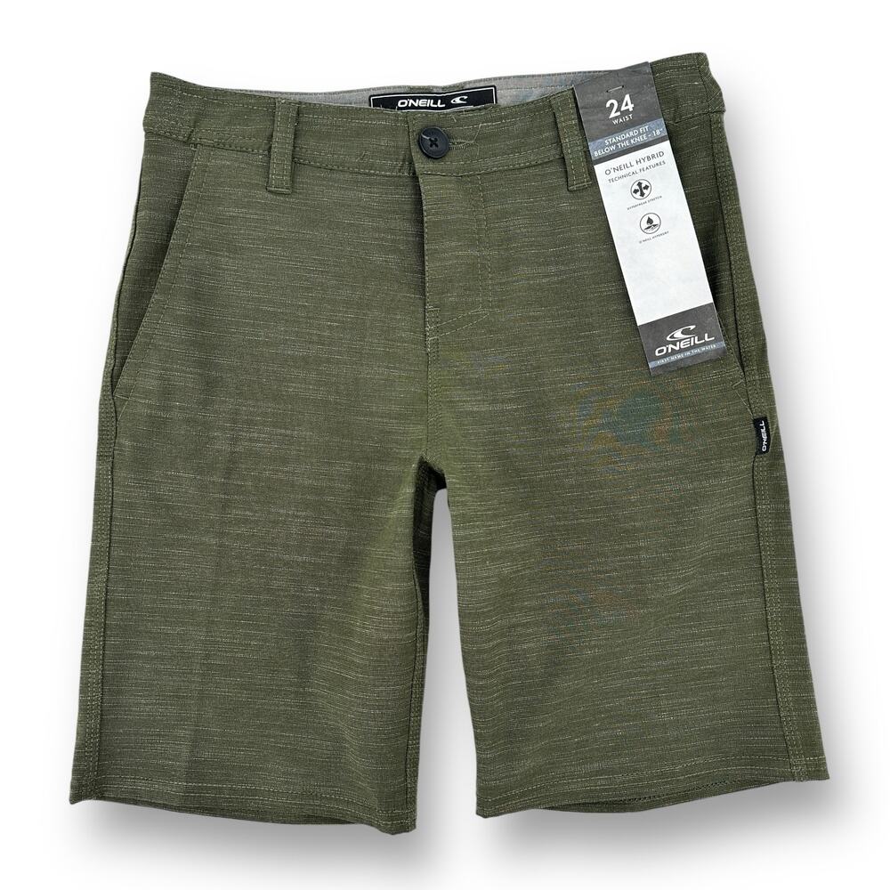 O'Neill Reserve Slub Hybrid Technical Shorts Boys Size 24 Army Green